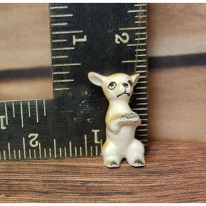 Vintage Miniature Porcelain/China Dog Figure 2" Tall Unsigned
